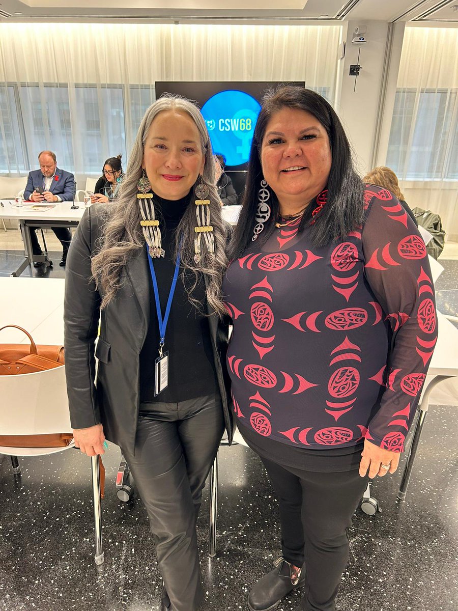 Today one of our delegates, Gena Edwards, met with Minister @NahanniFontaine to discuss bringing attention to gender-based violence, and their commitment to eradicating all forms of violence against Indigenous #WG2STGD people.