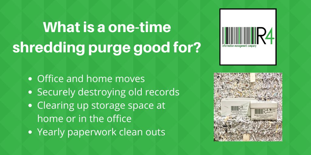 Ready for a one-time document purge? Get it scheduled now and check it off your To Do list! ✅ Read more here: bit.ly/2Guaww7