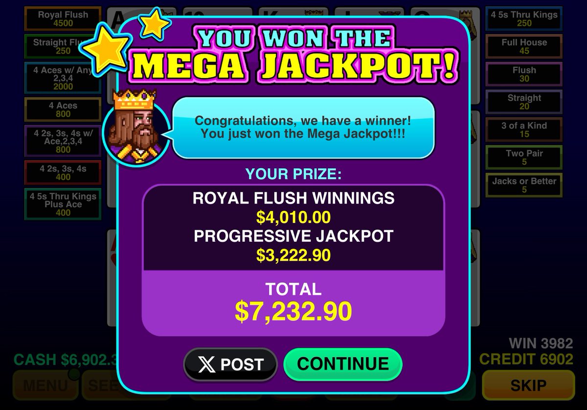 GaetanaWolff's tweet photo. I just hit the Mega Jackpot in Video Poker Classic and won $7,232.90! 💰🤩

👉 iOS: https://t.co/xfxb5KOqgl 
👉 GPlay: https://t.co/4KAfYBdsGa 
👉 Amazon: https://t.co/RryJ8oOq5B

#VideoPoker #Jackpot #HandPay https://t.co/SebgwfCQGG