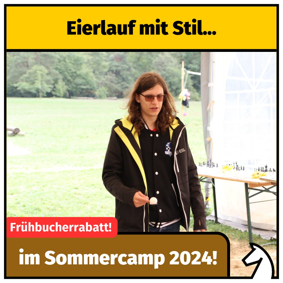 Eierlauf mit Stil im Sommercamp 2024! Bist du auch dabei?
Frühbucherrabatt bis zum 31.03. sichern:
deutsche-schachjugend.de/termine/2024/s…
#dsjsommercamp #schach