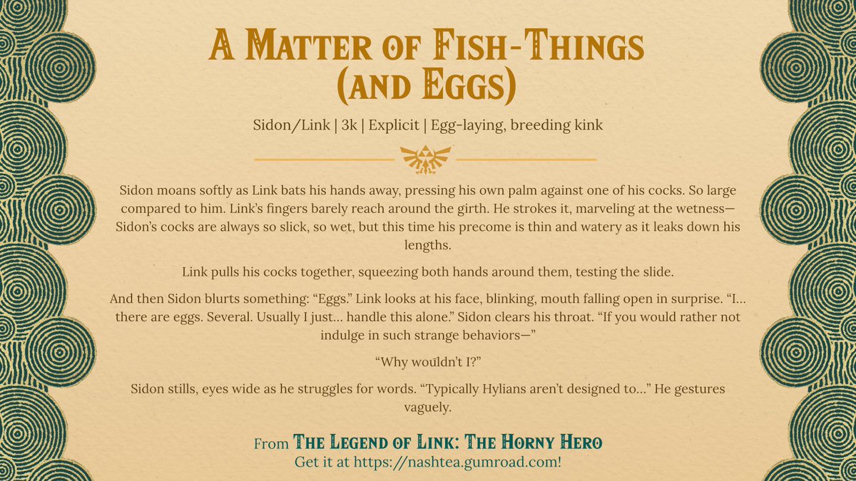 _Cavalierious_'s tweet photo. [ #LegendOfZelda #LoZTotK #LozBotw #Sidlink ]
I had the pleasure of being a guest writer for this fun art pack! If you enjoy SidLink, weird biology, and eggs... Be sure to grab a copy today!

Follow this link for 10% off!
 🔗https://t.co/Y7c6p3VE5n https://t.co/iMb4O4TtT9