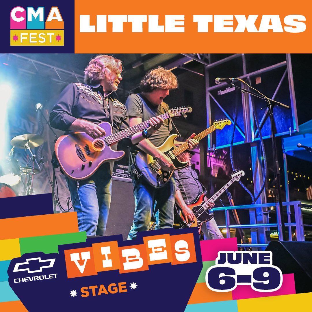 JUST ANNOUNCED - ON JUNE 6th we’re back at CMA’s #CMAfest on the FREE Chevy Vibes Stage in support of the CMA Foundation & music education. Visit CMAfest.com for more info & ticket options. #littletexas @cmafoundation