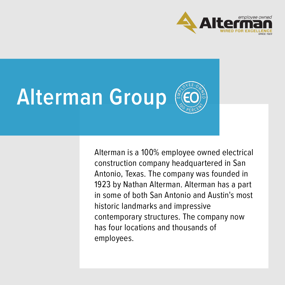 certified_eo's tweet photo. Certified!

We are excited to welcome the Alterman Group to our EO Community!

#employeeownership #EOcommunity #newmember https://t.co/63PlsEFjLK