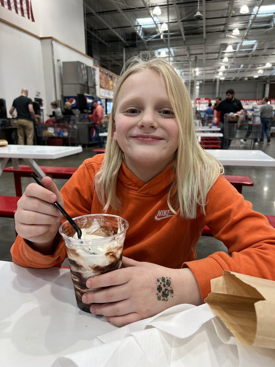 Hanging with my 9 year old granddaughter, had to pickup a few things from @Costco and she told me loves going to try out the samples so she can try new things. Then she wanted the world famous $1.50 hotdog 🌭 and soda, along with a chocolate sundae.