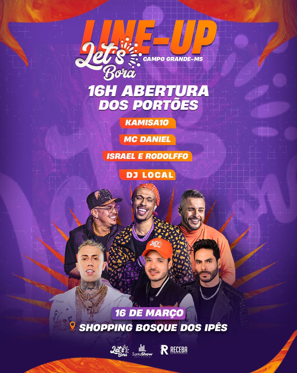 letsbora_party's tweet photo. Sábado é dia de Let's Bora! Às 16h, os portões se abrem e a festa começa com @Israelerodolffo, @mcdaniell e @kamisa10. Bora lá curtir! 

Garanta seu ingresso: https://t.co/4HczhjKOTM

📆 16 de março
#letsbora #campogrande #evento #ingressos https://t.co/iGqgoiBGvT