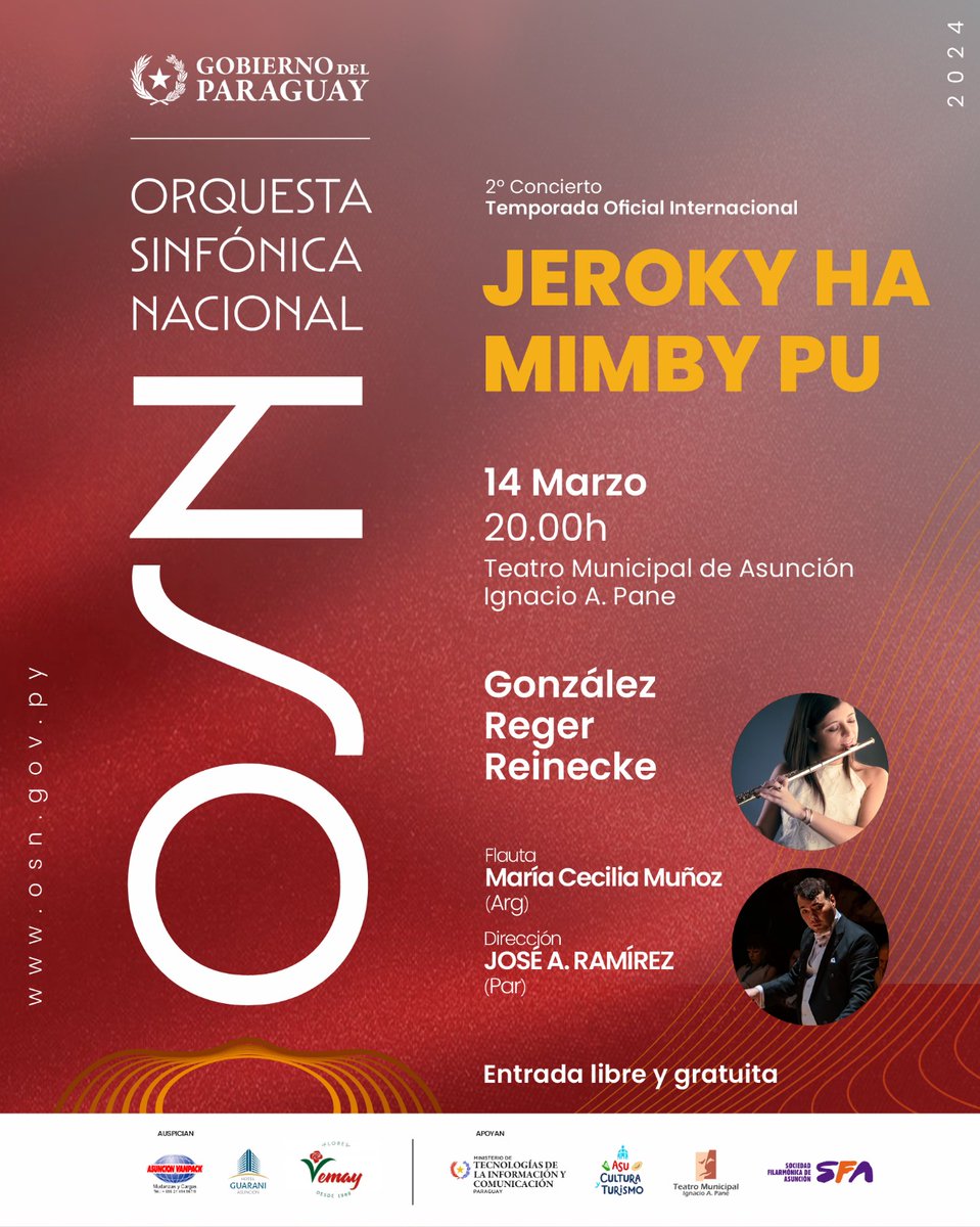 rnpy920am's tweet photo. #Cultura El “2° concierto de la Temporada Oficial Internacional 2024 de @lasinfonicapy será hoy en el @TeatroMunicAsun y contará participación de destacada solista del @TeatroColon

➕🔗👉 https://t.co/929aoMRRmz https://t.co/vz4viphQNW