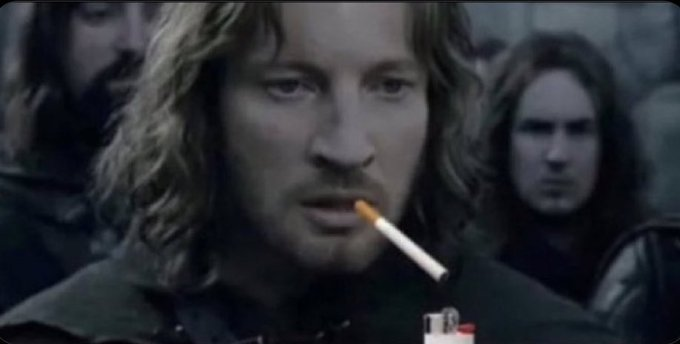 Matt_HollowayAZ's tweet photo. @obama__runtz Not sure if @MiddleearthMixr is still on private but let me help: If this picture of the young Captain of Gondor absolutely ripping a heater gets more likes then your take on @DonutOperator is absolute dogsh*t. #LightTheBeacons boys. https://t.co/ldhYLuwieZ