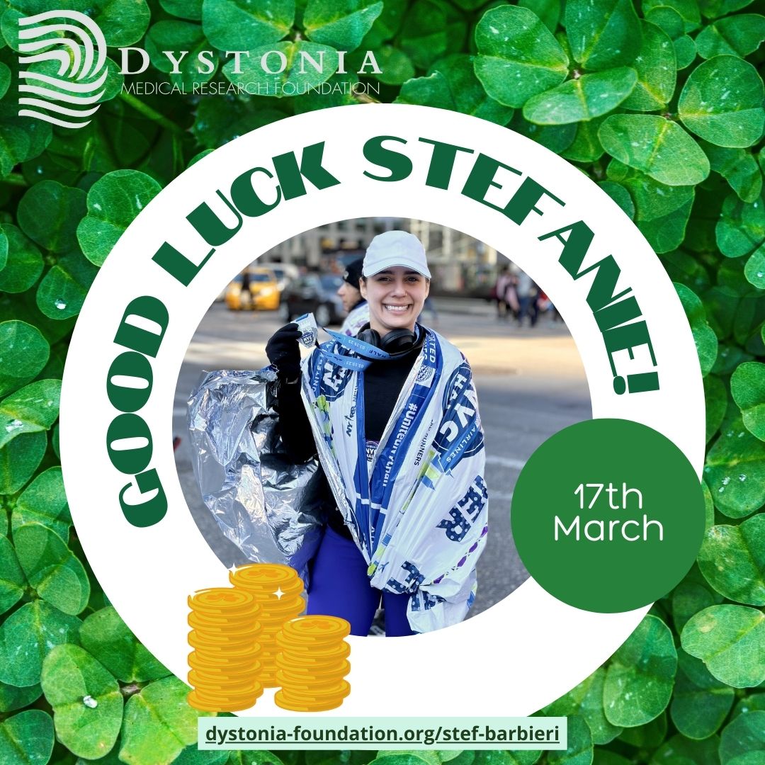Support Stefanie Barbieri's running in the United Airlines NYC Half Marathon with a donation to the Dystonia Medical Research Foundation. Stefanie has been outrunning #dystonia for 20 years and your donation can make a difference bit.ly/3wULcfn