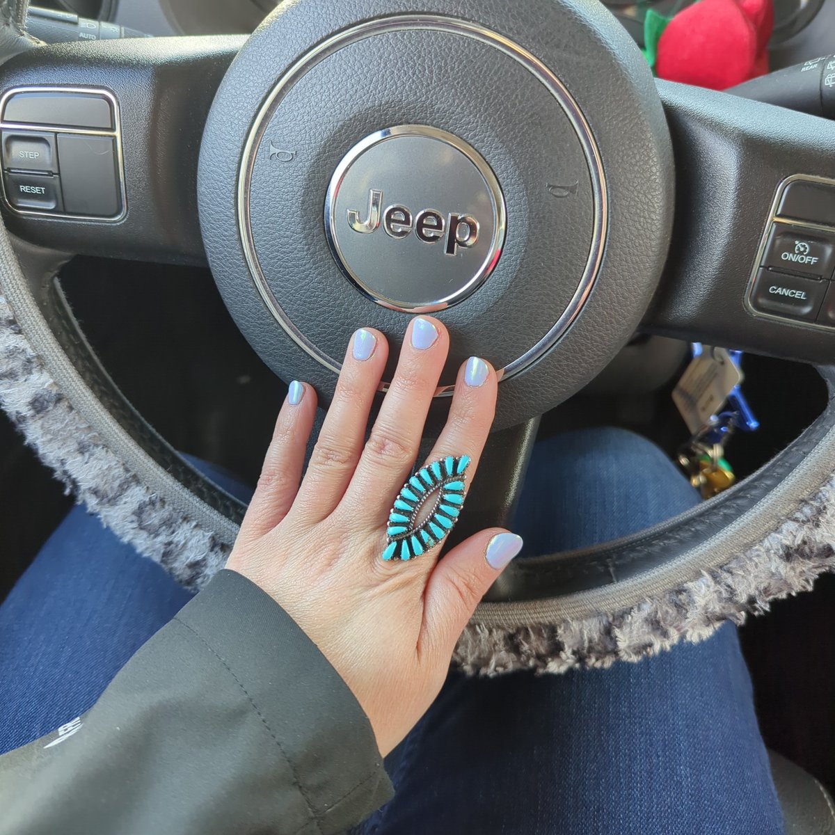 Got my nails done professionally for the first in quite awhile! Iridescent light blue #PhoenixthePatriot #Springcolors 🥰🙂