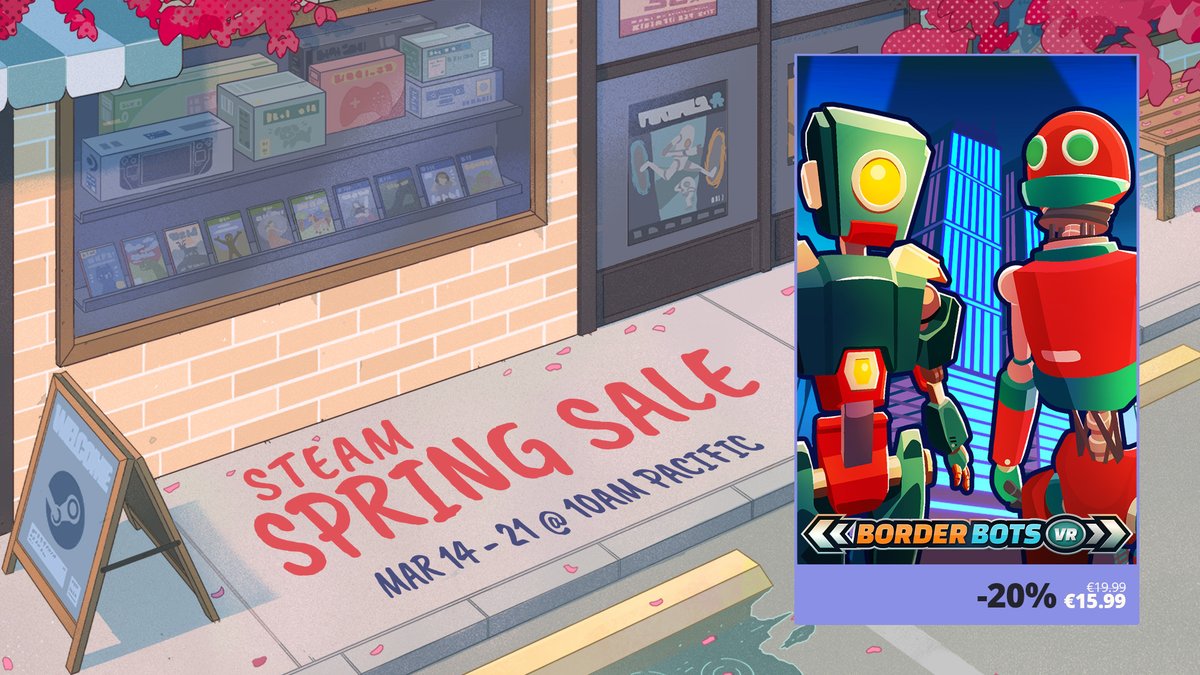 In need of a new VR game? Border Bots VR is 20% OFF until 21st March!

💼 VR puzzle job-simulator
🤖 Meet a variety of quirky robots
❓ Unveil secrets in a futuristic city

Explore more here: 🔗 bit.ly/BBVR-TW
