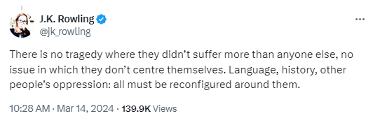 BadWritingTakes's tweet image. JK Rowling is doing it *again*.

She has pivoted to an alternate reality where the people providing evidence of the looting of the Institut für Sexualwissenschaft are instead claiming that trans people suffered "more than anyone else" in Nazi Germany.

Provide one single example!