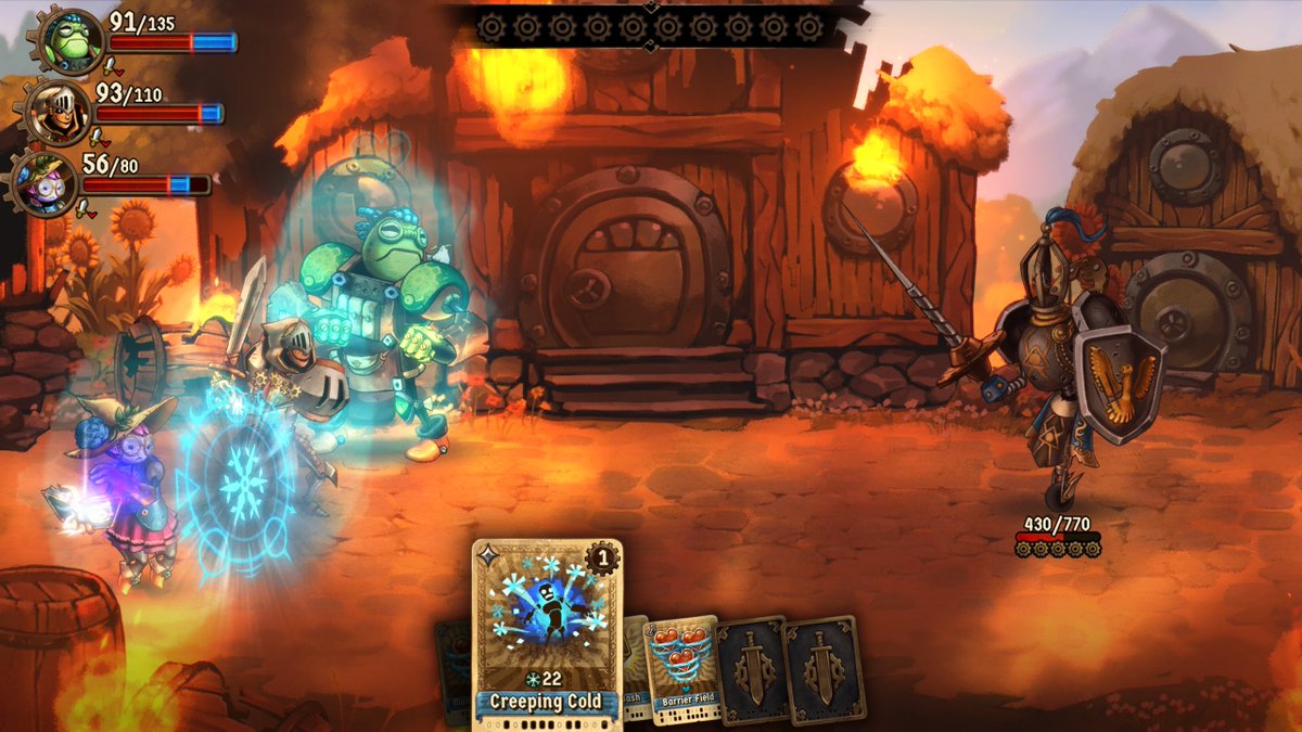 ryanttb's tweet photo. #VideoGameBacklog "SteamWorld Quest" (PC, 2019) is a welcome take on deck-builders from @Thunderfulgames. With fun characters &amp; innovative mechanics, it combines traditional RPG elements w/ strategic deck-building gameplay. Visually, it's a treat with hand-drawn art. #indiegame https://t.co/ayeMiAVotC