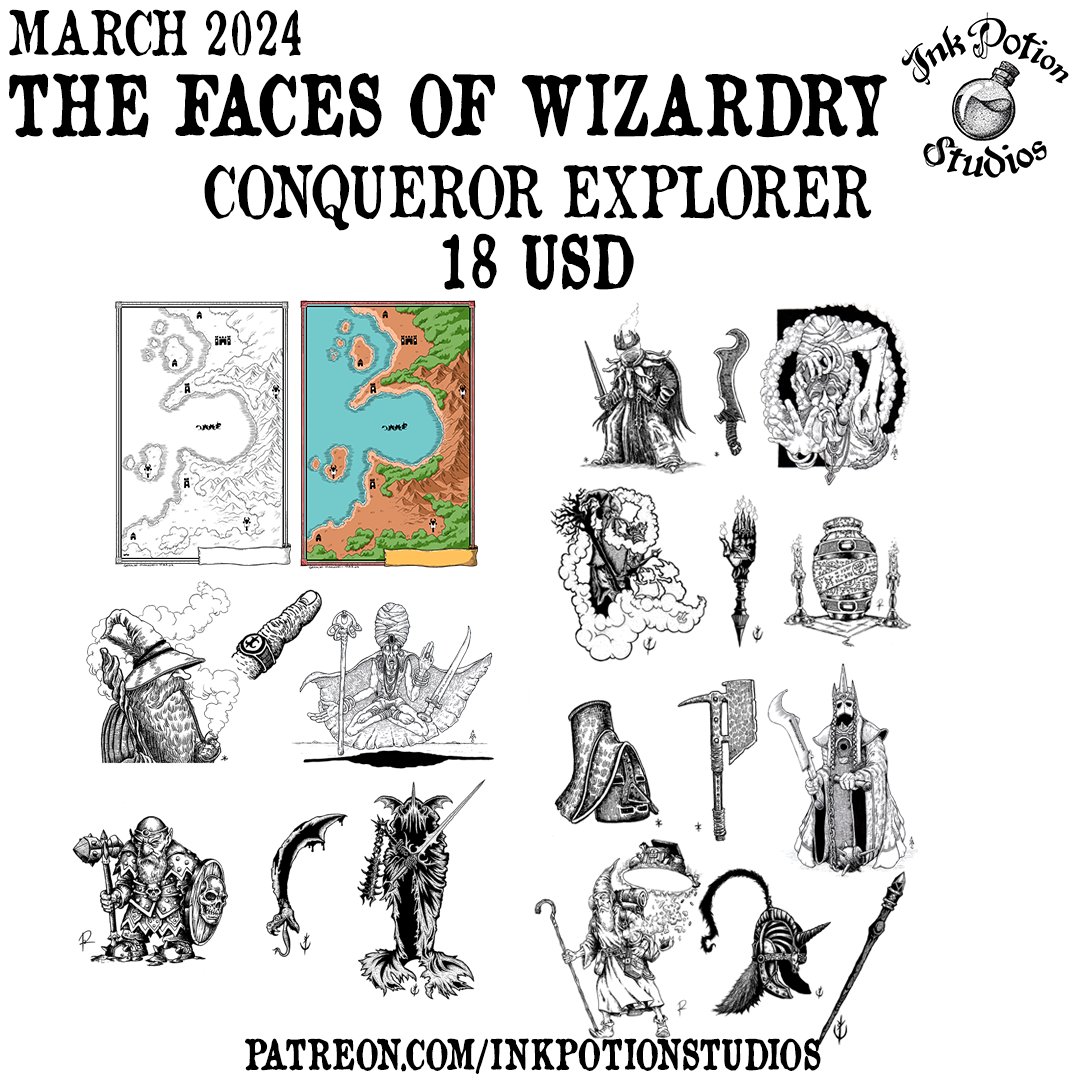 "The Faces of Wizardry"

In the month of March, the artists from Ink Potion Studios travel through the magical webs of reality and bring the most diverse representations of Magic.

Join us in our Patreon campaign! 

patreon.com/inkpotionstudi…

#rpg #ttrpg #fantasyart #dnd