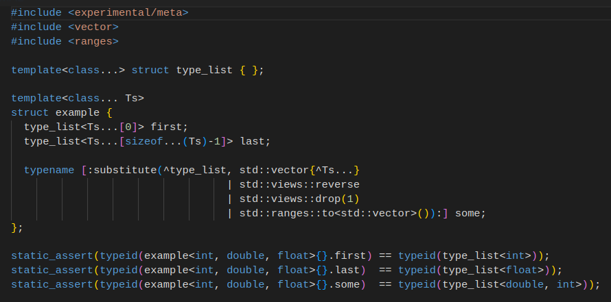 krisjusiak's tweet image. [#cpp26] powerful and easy template meta-programming (part 1/N)
godbolt.org/z/6v68YEz6j