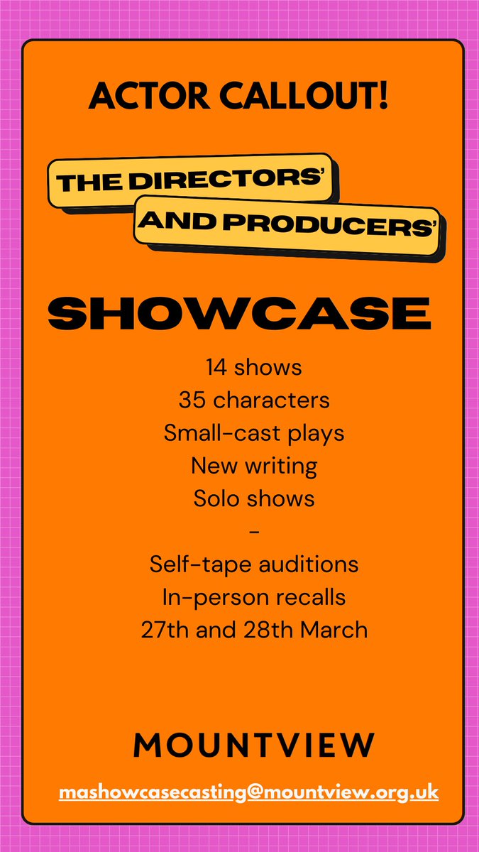 charis_winterr's tweet photo. Currently casting for my MA festival showcase. I am not only producing two shows, but have also written my own one-woman piece. 
Self-tape submissions are welcome til 20th March. 
The full audition pack is available here:
https://t.co/EEOTJsvCDa
Submission from linked within pack https://t.co/lpUskIJpX6