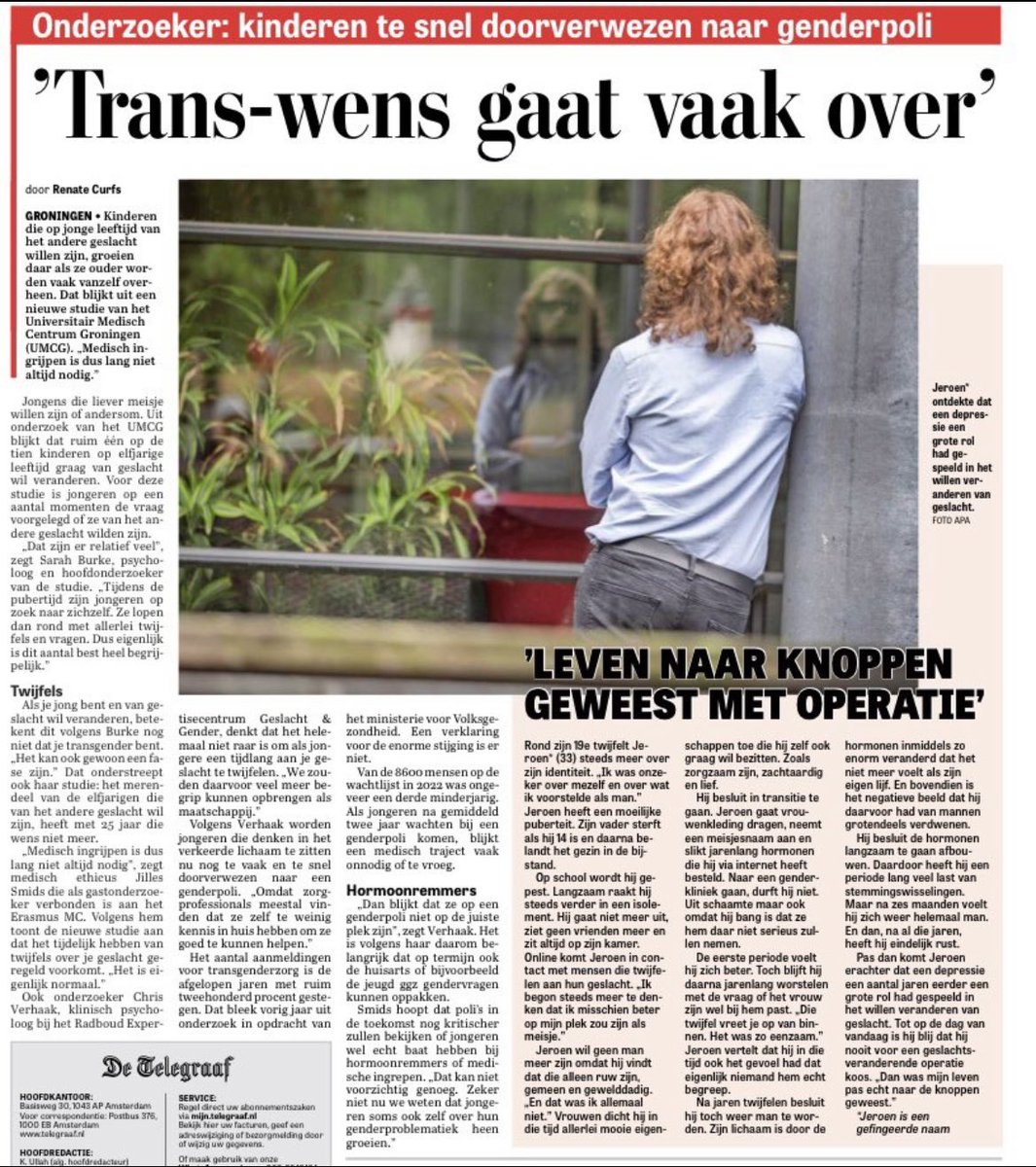 Onderzoek #UMCG: Trans-wens gaat vaak over