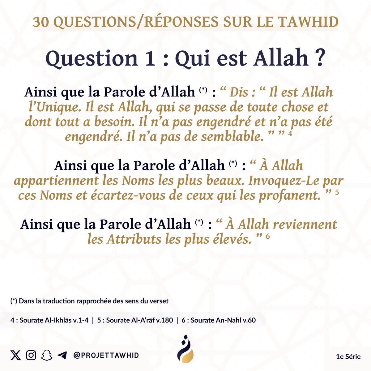 Projet Tawhid tweet media