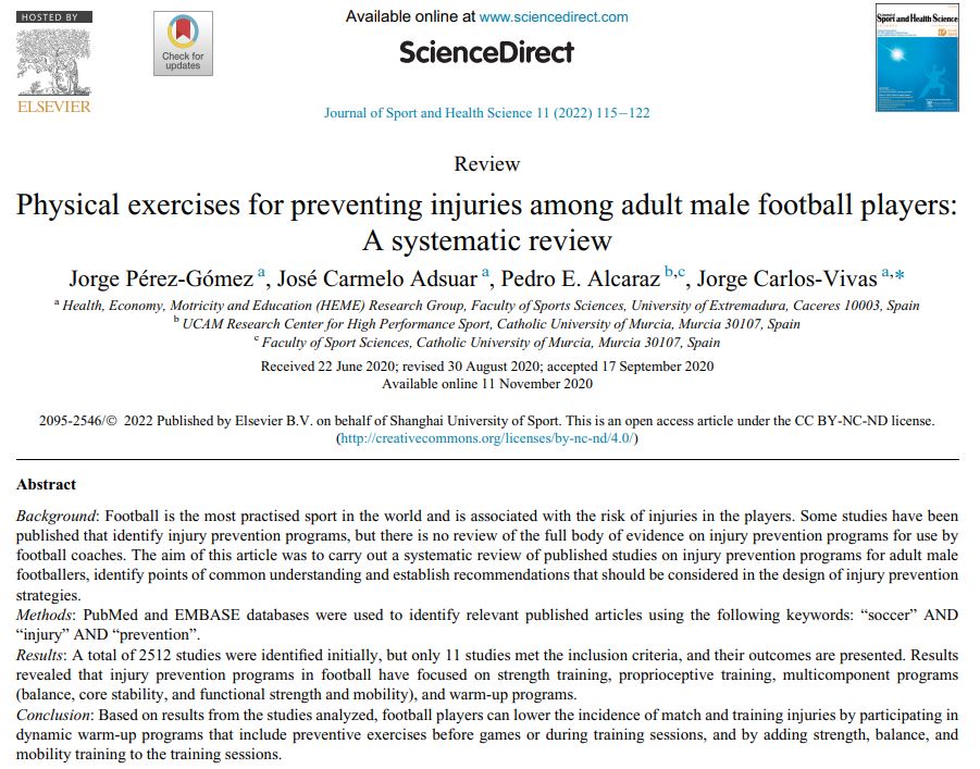 TalkinSPORTSCI's tweet photo. 🏋️‍♂️ Exercises for preventing injuries in football⚽️

📚https://t.co/8ZeH7DUsmv

📺https://t.co/e02RMjswzk https://t.co/l0t39yRYYQ
