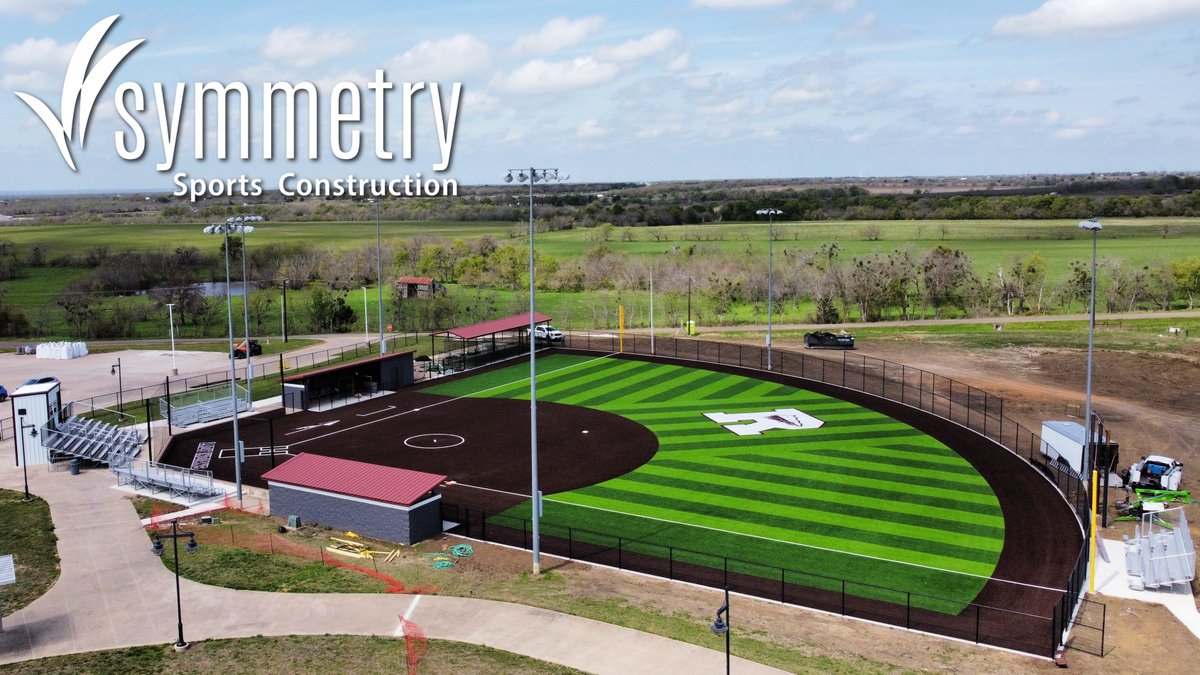 Look at these beautiful fields @rieselisd! The Indians selected a premier @AstroTurfUSA Diamond Series turf system. ⚾️🥎 Whether you're needing a field, track, court, or lighting, Symmetry has the experts to help turn your dream sports facility into a reality! #SymmetryDifference