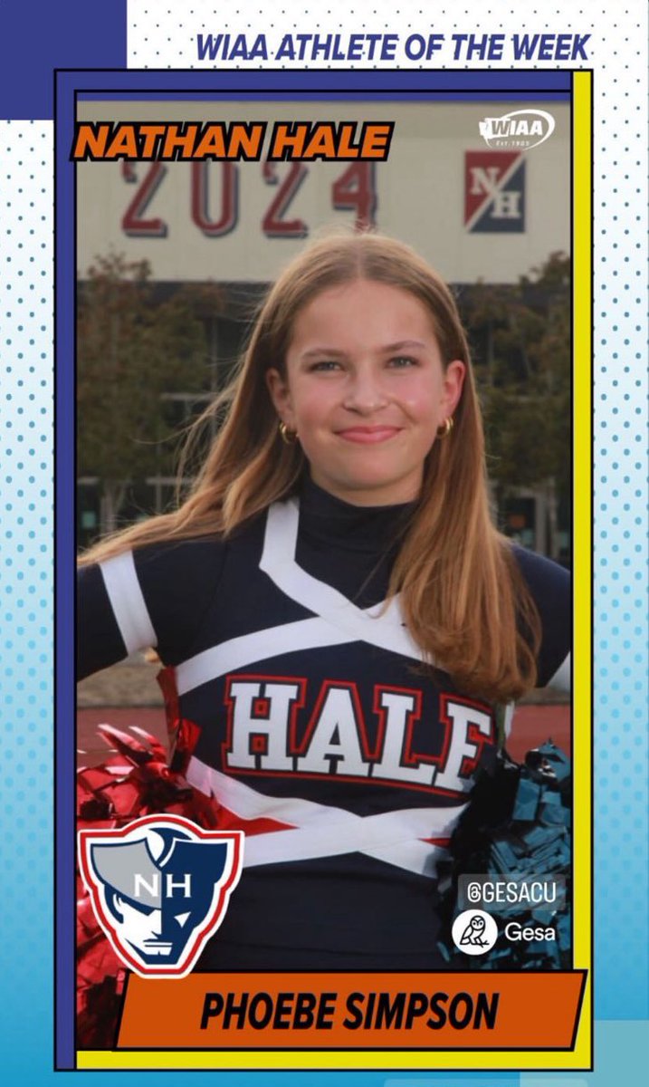 Our program wants to give a huge congrats to <a href="/NH_Raiders/">Nathan Hale</a> cheerleader Phoebe Simpson for being named a <a href="/wiaawa/">WIAA</a> Athlete of the Week! We are always grateful for the incredible contributions Cheer makes to our school &amp; community. We're thrilled to see them receiving this recognition!