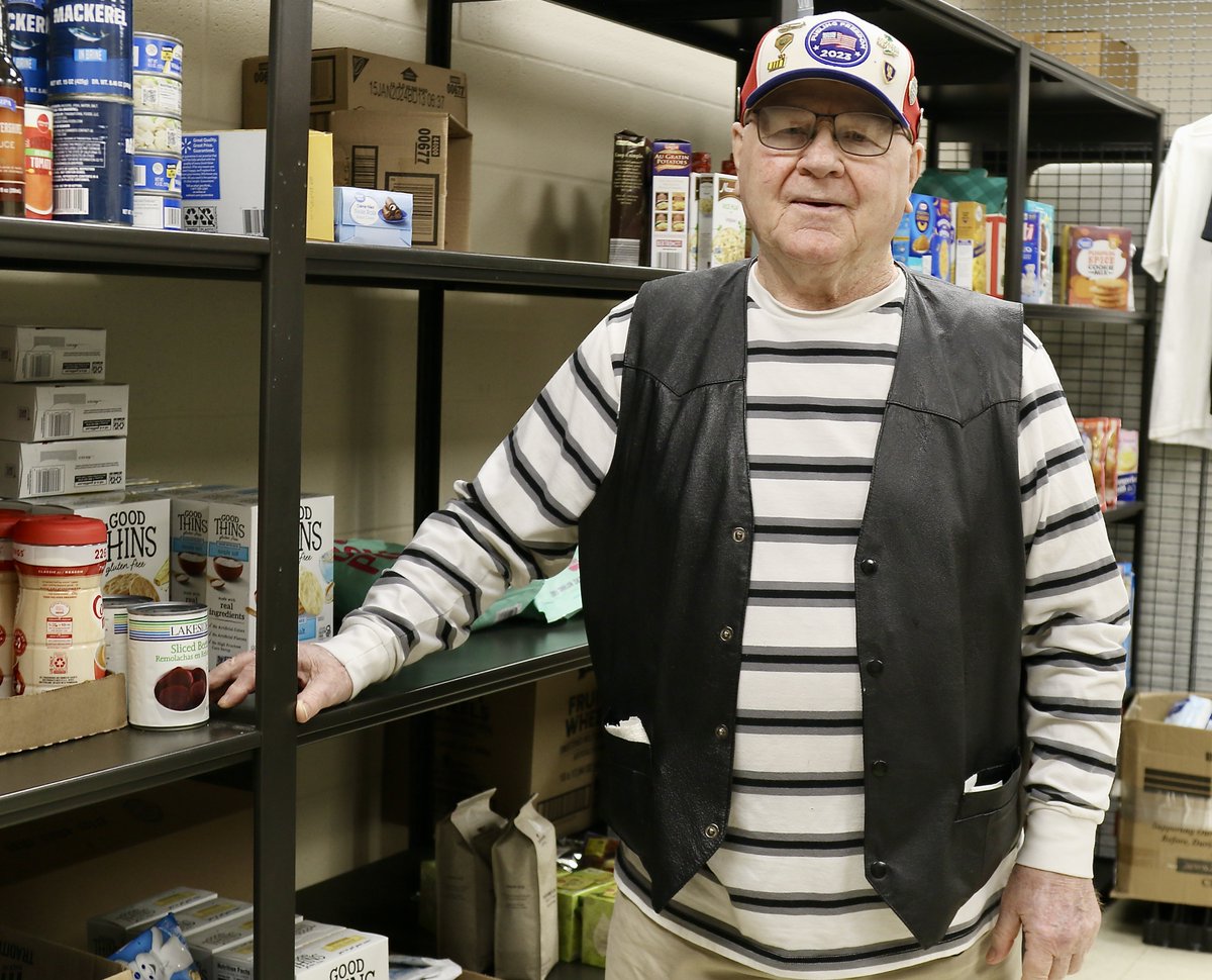A big THANK-YOU to Vietnam Veteran Eddy Hurd and his wife, Linda, for running the food pantry at the Mount Vernon Armory. Hurd is the Family Readiness Group leader for D Co., 2-130th Inf. The food pantry for military families has been around for about 8 years.