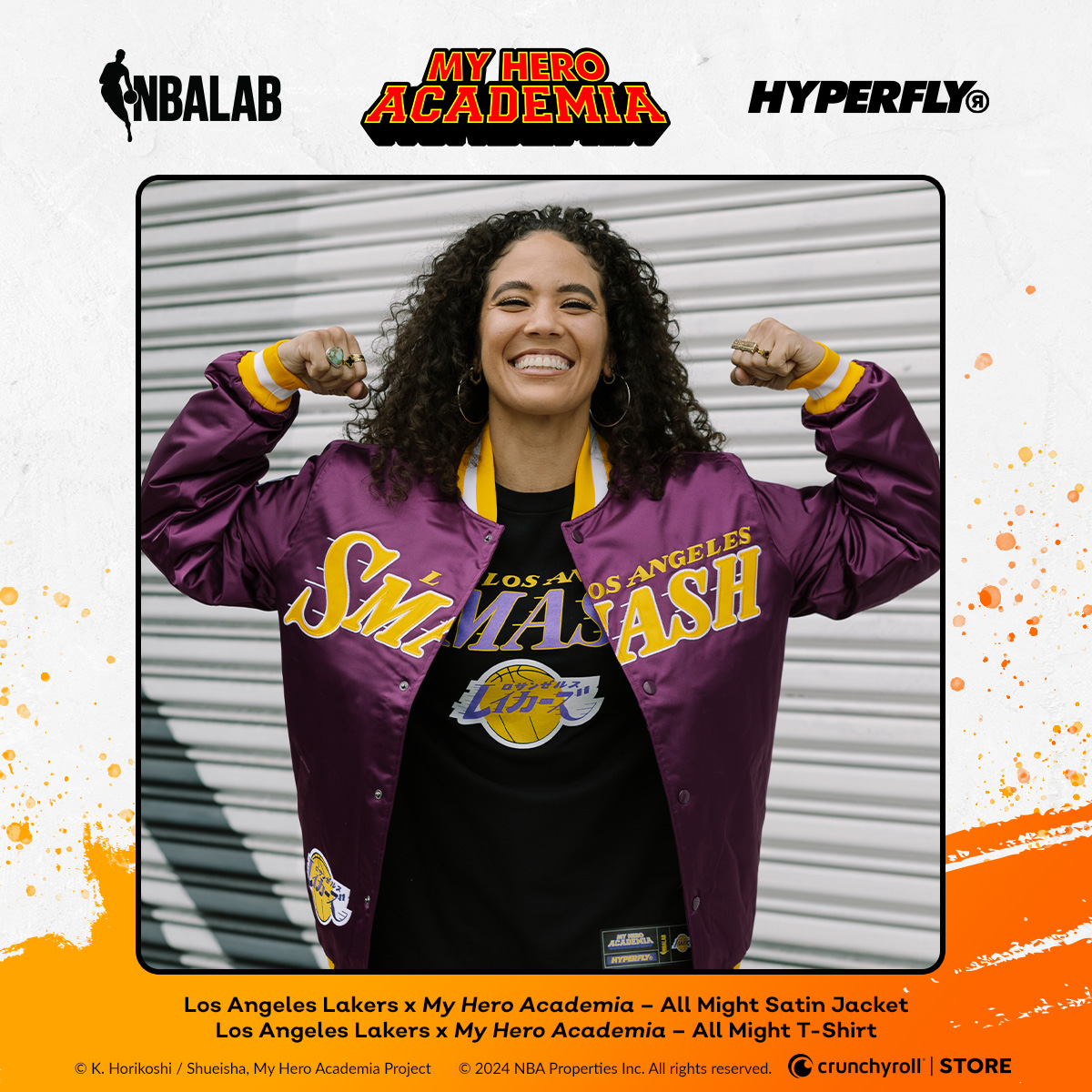 ShopCrunchyroll's tweet image. This limited edition @NBA x @MHAOfficial clothing collab by @hyperfly is a slam dunk. 🏀🔥 

Gear up for the win with your favorite teams (and your favorite anime) now!

👉 GO: got.cr/mhahyperfly-tw
