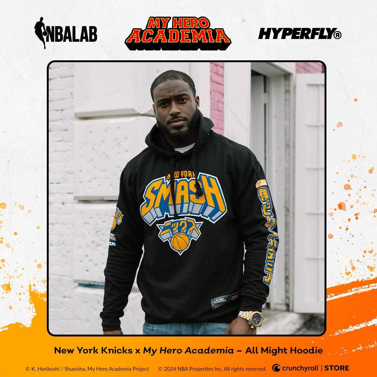 ShopCrunchyroll's tweet image. This limited edition @NBA x @MHAOfficial clothing collab by @hyperfly is a slam dunk. 🏀🔥 

Gear up for the win with your favorite teams (and your favorite anime) now!

👉 GO: got.cr/mhahyperfly-tw
