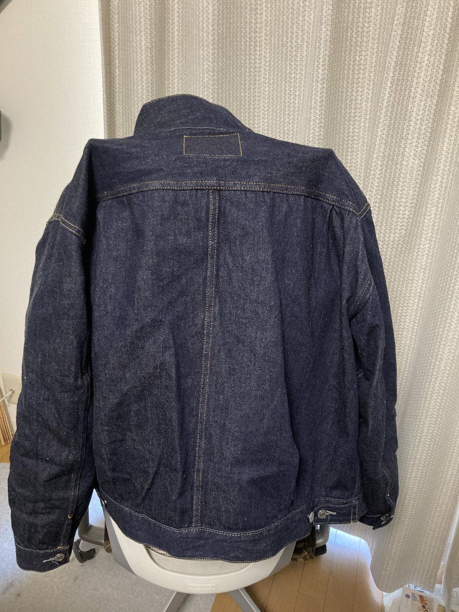 nyd5595's tweet photo. 仕事の戦闘服買った。lvc リジットデニムジャケット 2ndモデル。これを全ての仕事中着ることにより仕事をすればするほど味がでるという寸法よ！ https://t.co/BPvnc0j52T