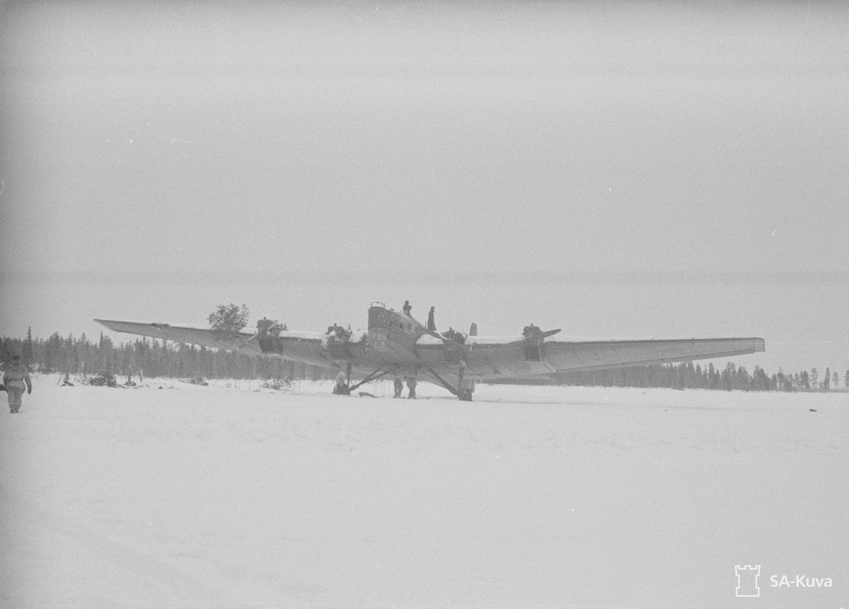 Soviet TB-3 heavy bomber captured by Finnish forces, Kuhmo-Sauna Lake, Kainuu, Finland, 14 Mar 1940