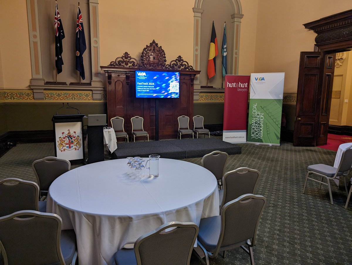 chriseddyexec's tweet photo. All set for a jam packed @_VLGA #FastTrack2024 at the #Melbourne Town Hall #Localgovernment #mayors #councillors https://t.co/zzpMlrmJsR