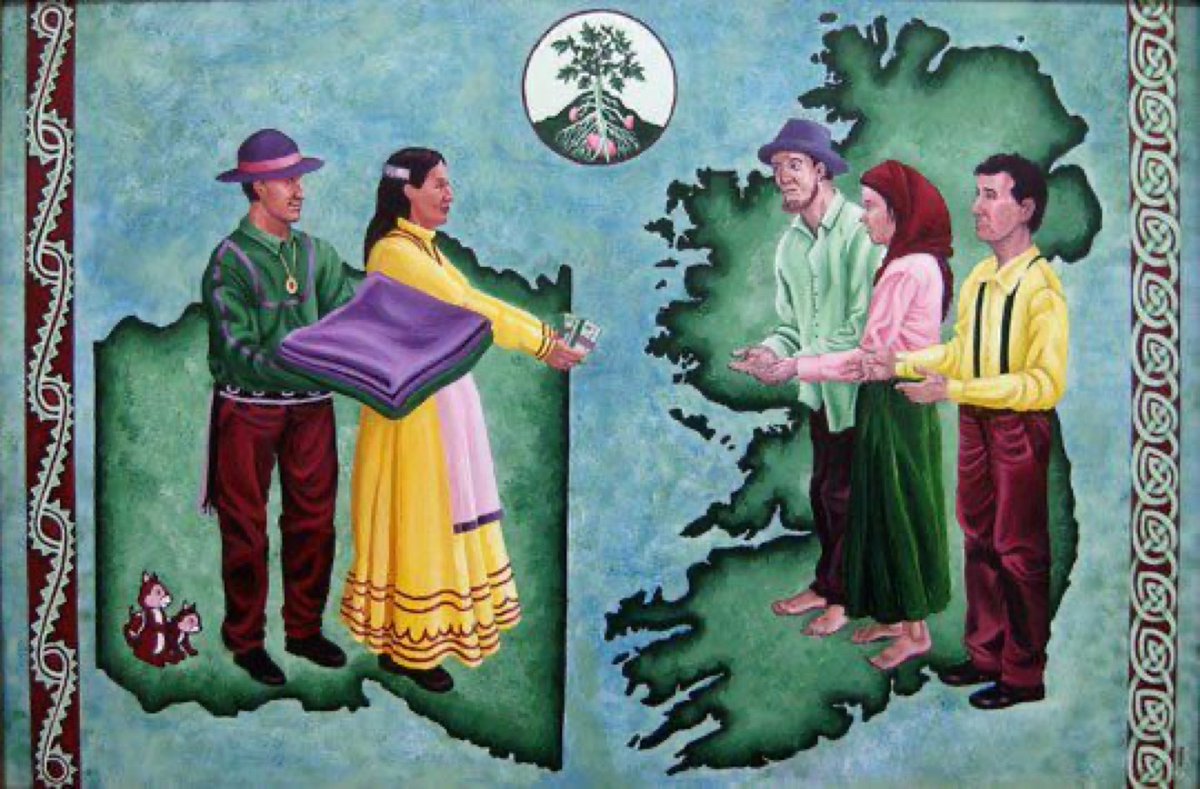 #OTD in 1847 – Choctaw Indians collect money to donate to starving Irish Hunger victims. Moved by news of starvation in Ireland, a group of Choctaws gathered in Scullyville, Ok, to raise a relief fund. Read more 🔗 wp.me/p3XCMr-LSi