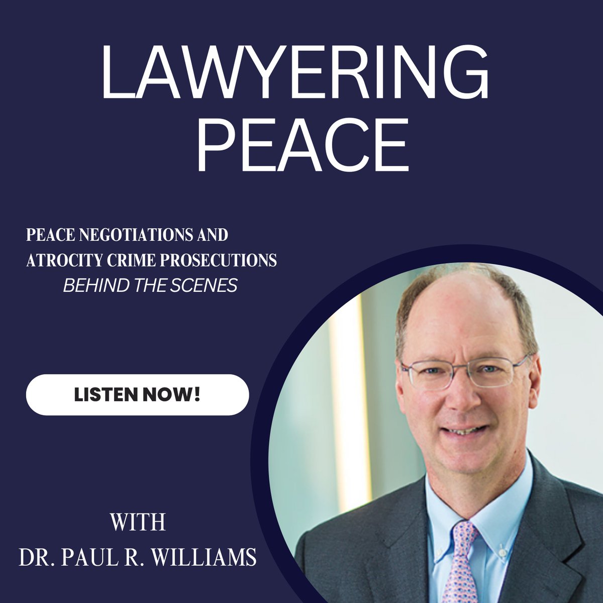 Tune into my new series “Lawyering Peace”, for an insider's look into the intricate processes of fostering durable peace and justice on the international stage. Now available on most podcast streaming platforms and YouTube: drpaulrwilliams.com/lawyering-peac…