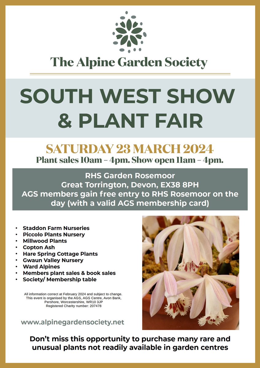 Not long now till the South West AGS show at RHS Rosemoor