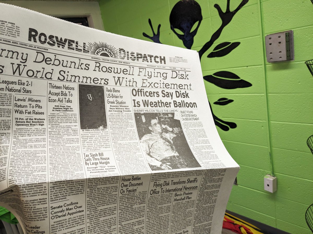 Extra, Extra! Read all about it!!! Hot off the press!!! @rdrnews #ufotwitter #ufox #uaptwitter #uapx #ovni #ovnis #aliens #Roswell #Newspaper #roswellnm