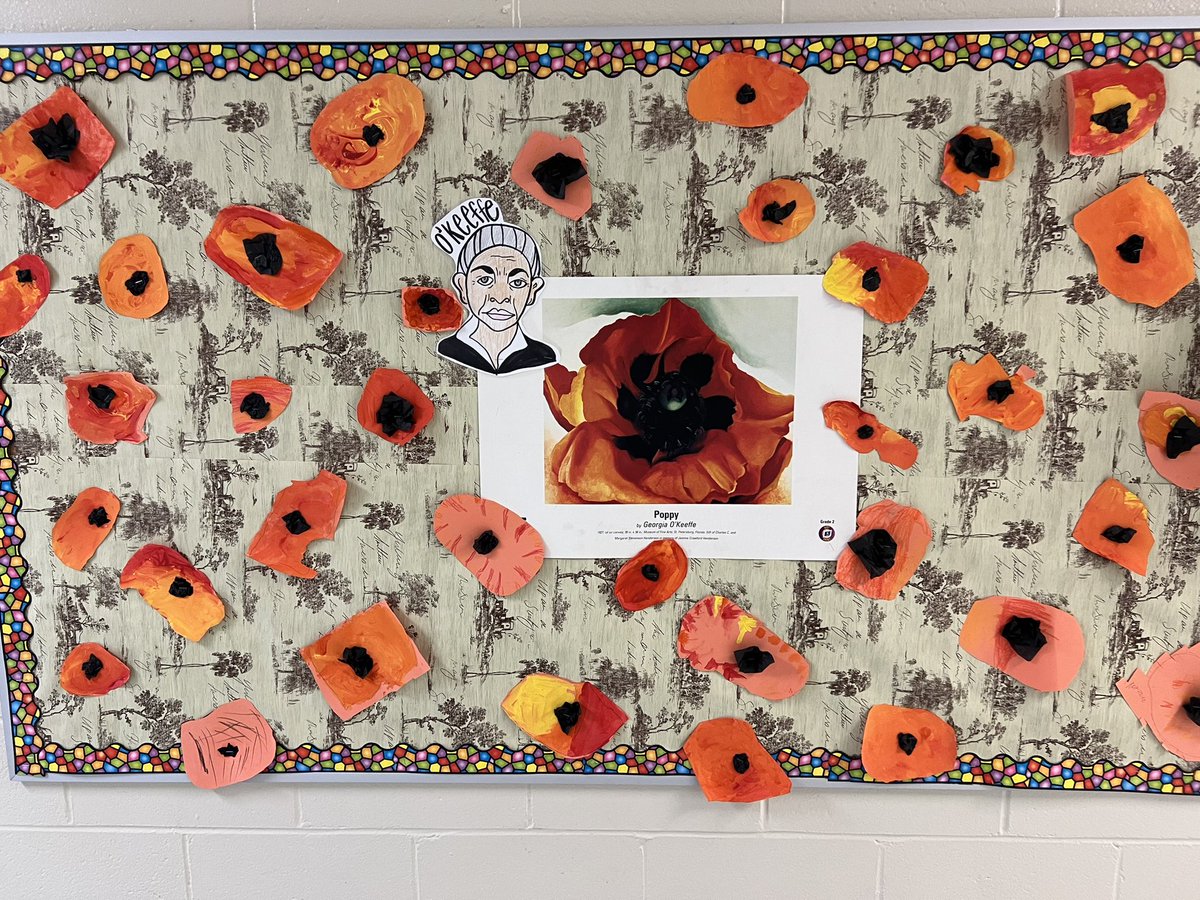 Kindergarten did such a beautiful job on their Poppys. They really captured the abstract flowers Georgia Okeeffe was so well known for. <a href="/LVESCHOOL/">Livingston Elem (LVES)</a>