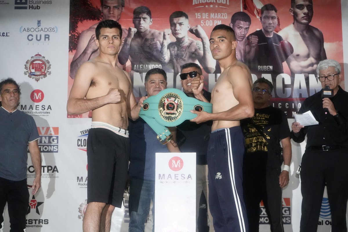 bxstrs's tweet photo. Pesaje oficial en Ecatepec de Morelos:

Campeonato NABF Junior WBC Superpluma 👑

Alberto Mora ⚖️129.2 lbs. 
Fernando Romero ⚖️ 127.9 lbs. 

¡Hay pelea! 🔥

📺Este viernes en vivo por @ESPNKnockOut 

@WBCBoxing @Gar4Mora https://t.co/Cyde6pXKnP