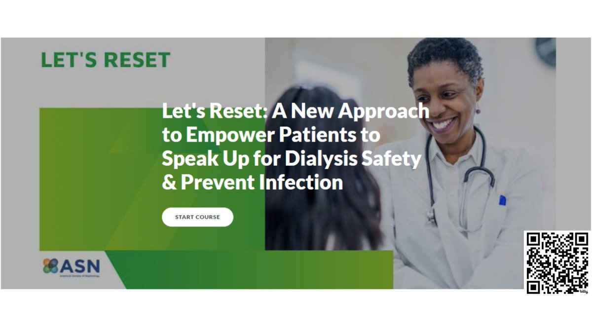 In honor of Patient Safety Awareness Week, view “Let’s Reset,” a tool designed to foster patient safety by encouraging communication between the patient and the dialysis team. #PSAW24 @DrLesWong @waheedsana2 @itsglendar @PGee51 @carolinemwilkie @VanessaVanashep