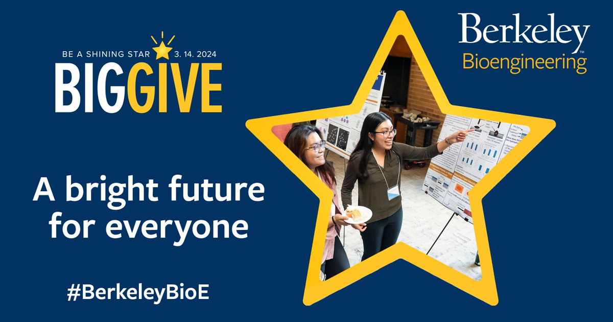 Your gift today triggers another $1,000 gift to help us create outstanding researchers! bit.ly/BioEBG24 #CalBigGive, #FundFutureEngineers @Cal_Engineer