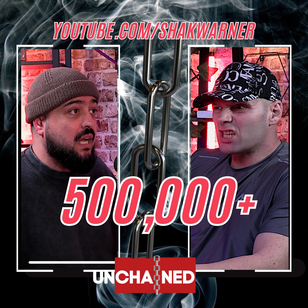 ShakWarner's tweet photo. 🔥 We’ve hit over HALF A MILLION combined views across all platforms on episode 2 of Unchained Podcast! ⛓ 🎙 

Can we make 2 episodes to hit over 1 million combined views in a row?

#shakwarner #unchainedpodcast #darrengee #truecrime #podcast #podcastshow #podcasts https://t.co/rOBVqLbHyj