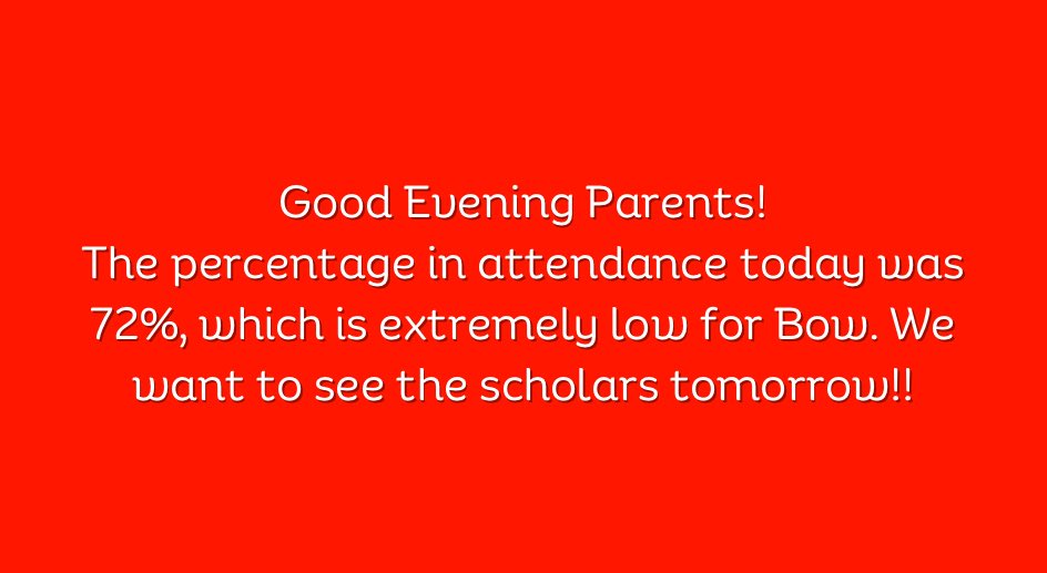 Attendance fuels education's engine, powering every student's journey towards success.
We want to see our scholars in school!
~Soar to Excellence