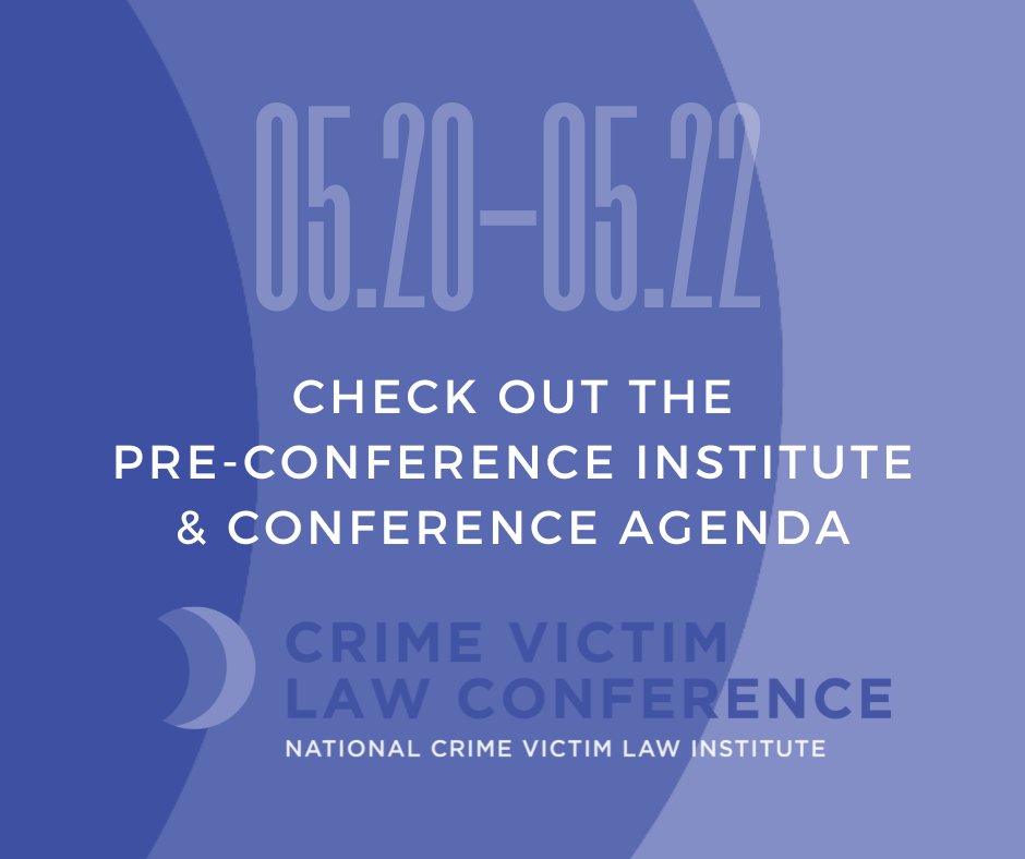The 2024 Crime Victim Law Conference is just around the corner and early bird pricing is happening now! Join us on May 20th for a Pre-Conference Institute and May 21-22 for the premier national conference on victims’ rights enforcement. whova.com/portal/registr…