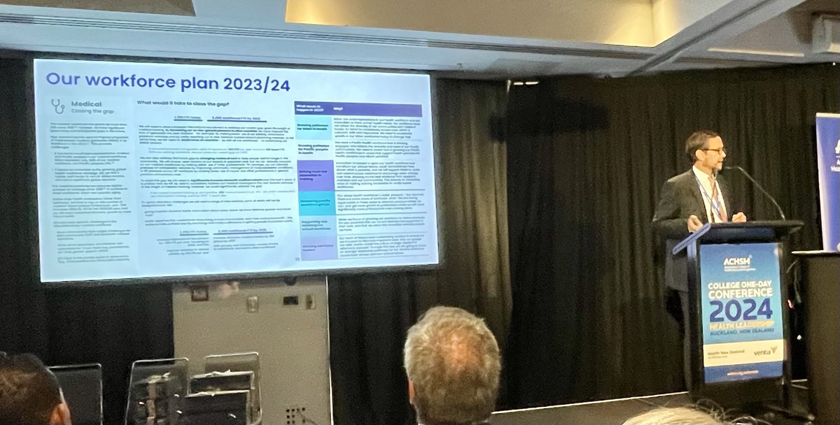 Andrew Slater <a href="/TeWhatuOra/">Health New Zealand | Te Whatu Ora</a> talking about workforce and the workforce plan at the <a href="/ACHSM/">ACHSM</a> Conference <a href="/ACHSM/">ACHSM</a> #leadership