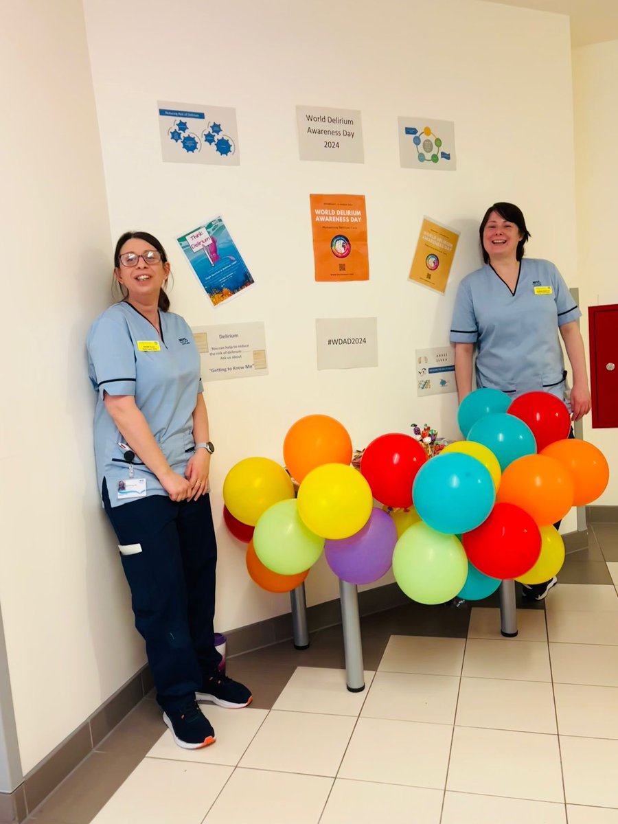 Here are some of our fantastic #OTs, #physios, & #supportstaff celebrating World Delirium Day 2024 at the #QEUH.. #AHPs have such a vital role in preventing & treating delirium. It’s great to have the chance to share the knowledge & expertise of our fabulous team! #WDAD2024