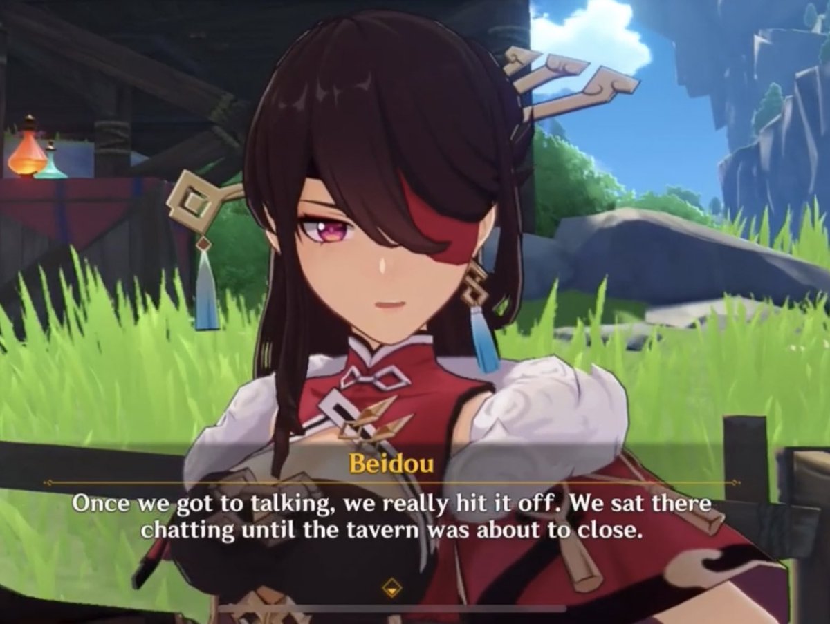 SimplyAllegra's tweet image. Beidou is back in 4.5! Go make her a potion. It’s for a friend. You know. Also she and Eula are buddies now! @SuzieYeung and I have been giggling about it for months. Go play!