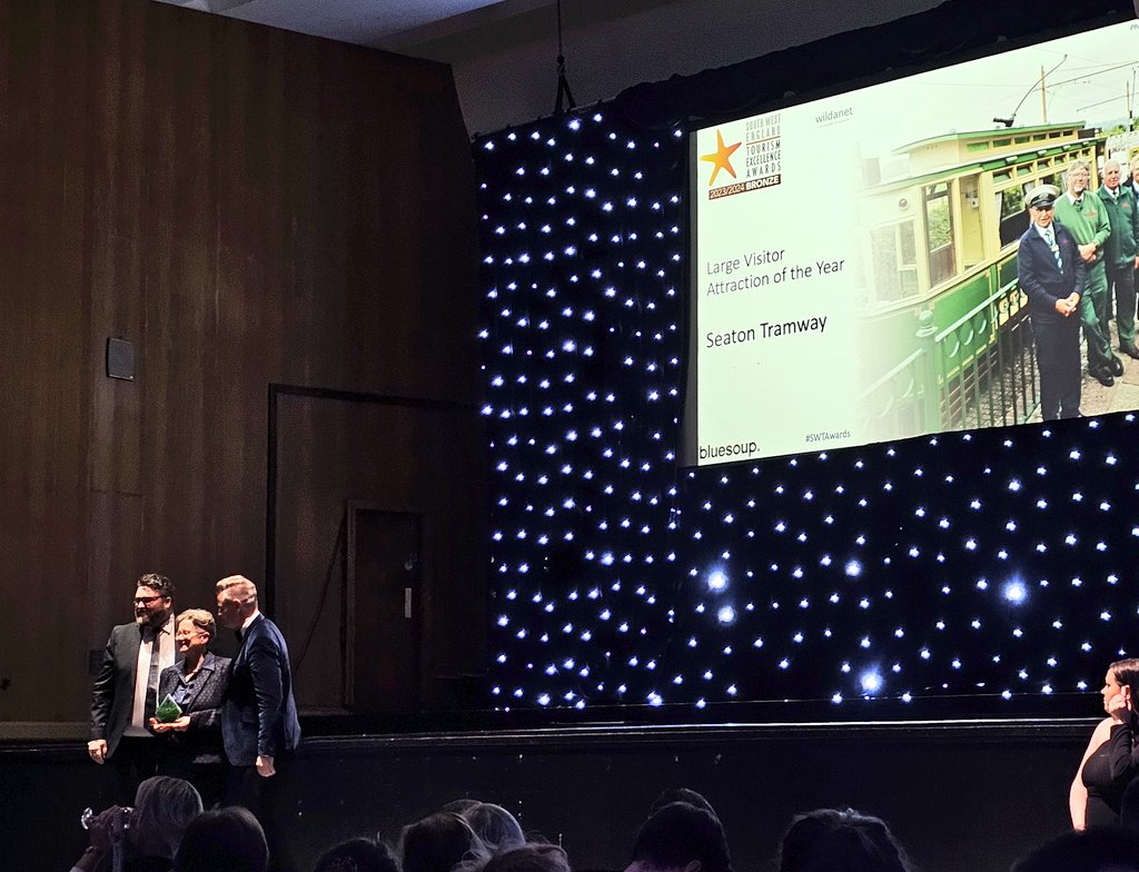 Congratulations to #SouthWest660 Partner @SeatonTramway for winning Bronze @swtourismawards in the Large Visitor Attraction of the Year. #SWTAwards