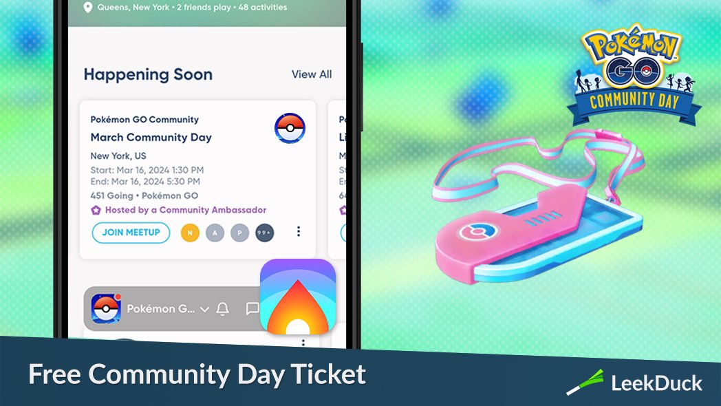 Earn a free Special Research ticket by checking in to a 
Community Ambassador-hosted event during this Community Day!

Trainers can browse the Niantic Campfire app to find local events near them. Check-ins are done on the Campfire app at the meet-up location.