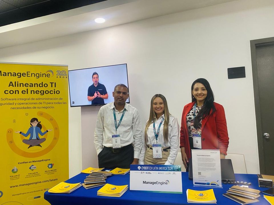 ManageEngineLA's tweet image. Hoy pisamos tierras panameñas. 👣🇵🇦 Estuvimos en #CyberTechLATAM con nuestra analista de Marketing, Paola Quiroga, y algunos de nuestros partners hablándoles sobre todas nuestras soluciones para la industria. 😉 Gracias por visitarnos en nuestro stand. ¡Nos vemos pronto! 🌐🙌