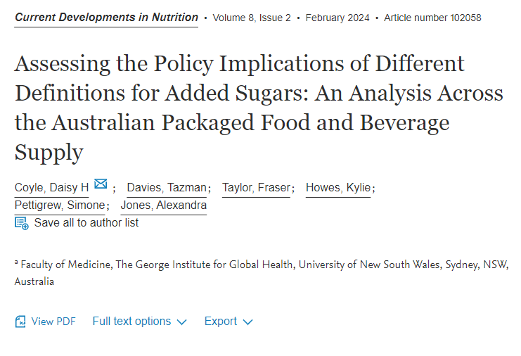 1/ New paper alert 📢 Following added sugars policy developments in Australia or elsewhere? Our new work offers tools and insights for defining and calculating added sugars on food labels: sciencedirect.com/science/articl…