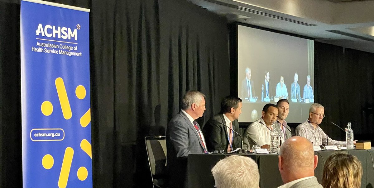 Workforce 2030 panel discussion at <a href="/ACHSM/">ACHSM</a> Conference @StuartDFrancis Paul Ingle, Lloyd McCann &amp; Andrew Slater
from the floor - it’s time to break down the professional silos, focus on skills needed to deliver care #AlliedHealth #InterprofessionalPractice #TaskAnalysis  #ACHSM