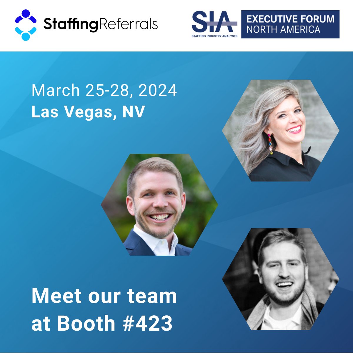 StaffReferrals's tweet image. We&apos;re looking forward to connecting with everyone in Las Vegas for SIA&apos;s Executive Forum! 

Be sure to stop by Booth #423 to meet our team and learn how #AutomatedReferralManagement can turn your talent pool into a competitive advantage.

#sia #execforum #staffingindustry